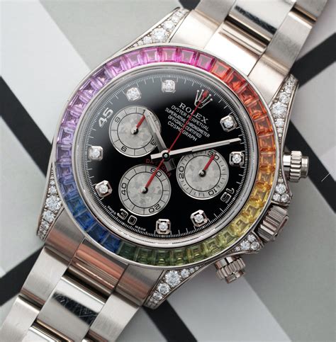 rolex daytona rainbow second hand|rolex rainbow 116599 price.